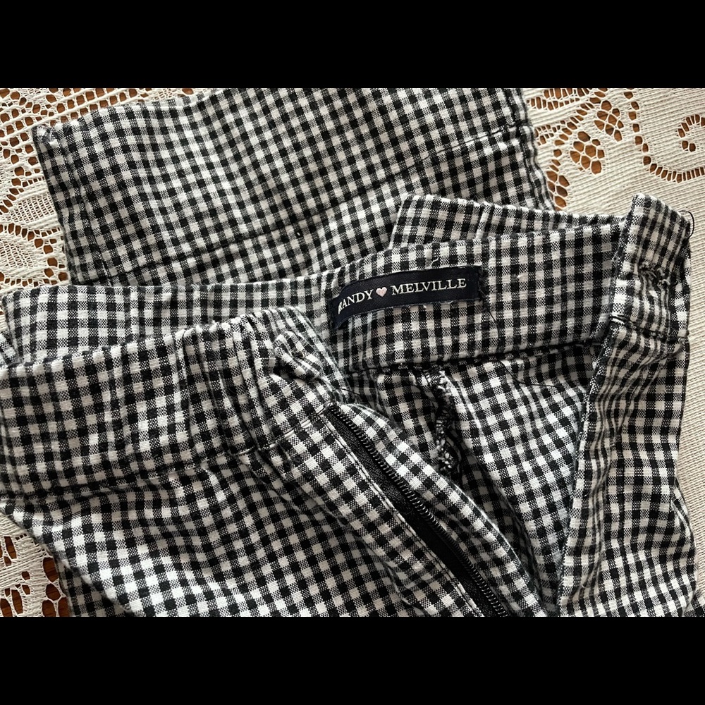 Brandy Melville black and white plaid / checkered gingham dress pants